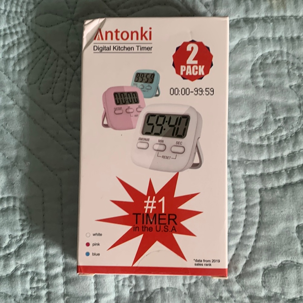 White timers, new, 2 per box